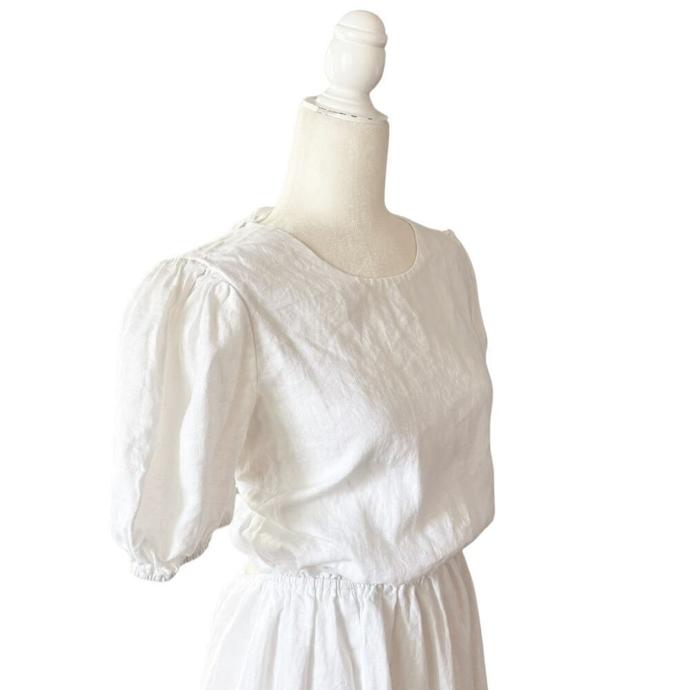 Reformation Anneliese Linen Dress 12 White NEW - Picture 4 of 12